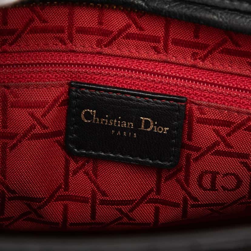 Dior Large Lambskin Cannage Lady Dior Black Leather Very good condition - Inside View