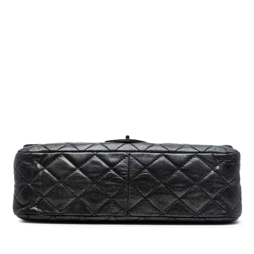 Chanel Quilted Aged Calfskin Reissue 2.55 Double Flap 227 Black Leather Very good condition - Inside View