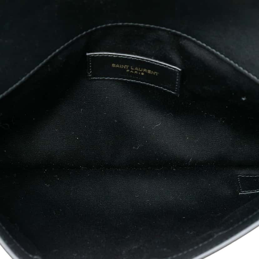 Saint Laurent Canvas Striped Uptown Pouch Black Very good condition - Model View