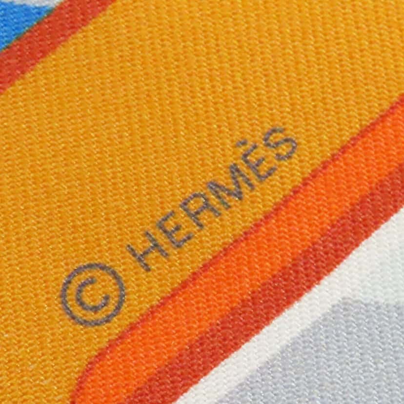 Hermès Story Silk Twilly Scarf Orange Very good condition - Inside View