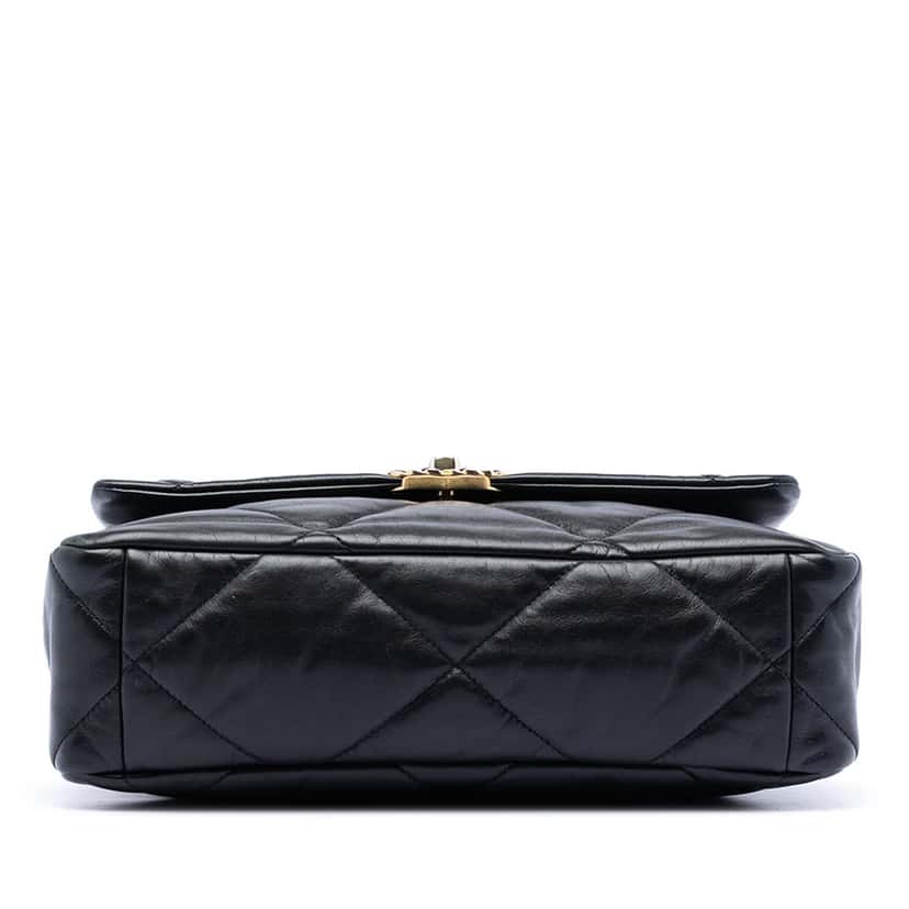 Chanel Large Lambskin 19 Flap Black Leather Very good condition - Inside View