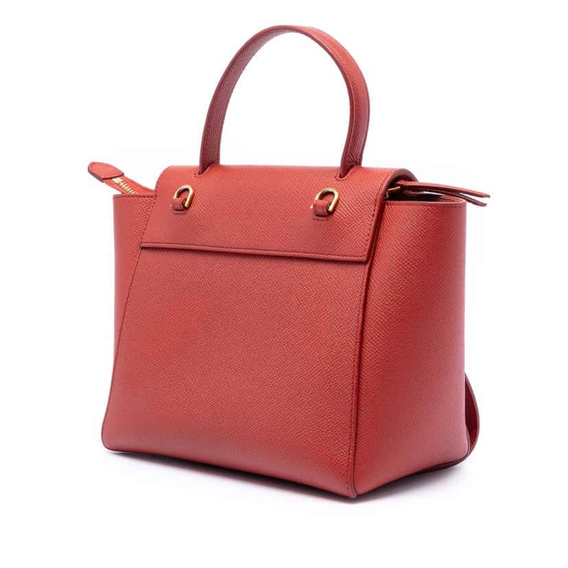 Celine Nano Grained Calfskin Belt Bag Red Leather Very good condition - Back View