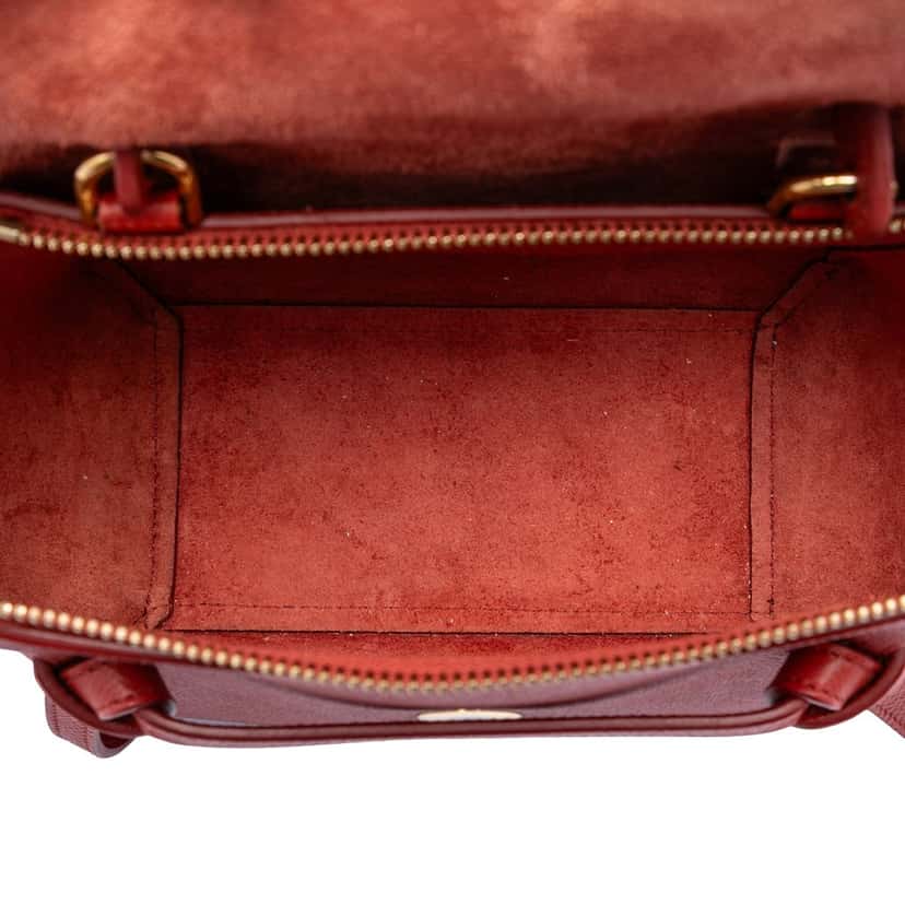 Celine Nano Grained Calfskin Belt Bag Red Leather Very good condition - Model View