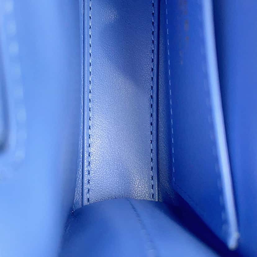 Chanel Mini Nano Aged Calfskin Kelly Shopper Bag Blue Leather Very good condition - Box View