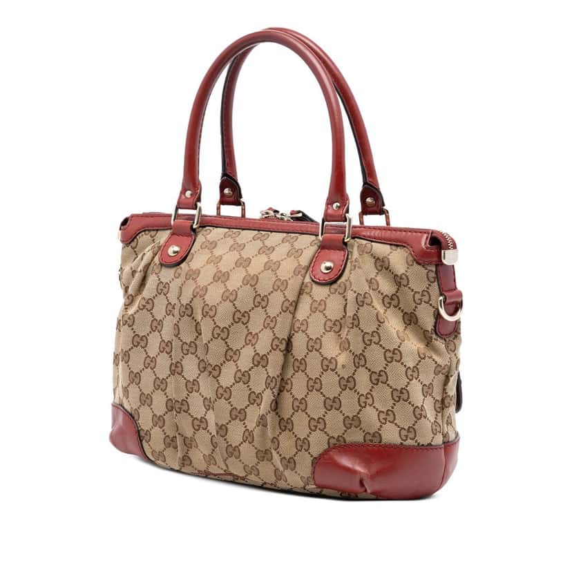 Gucci GG Canvas Sukey Satchel Beige Very good condition - Back View