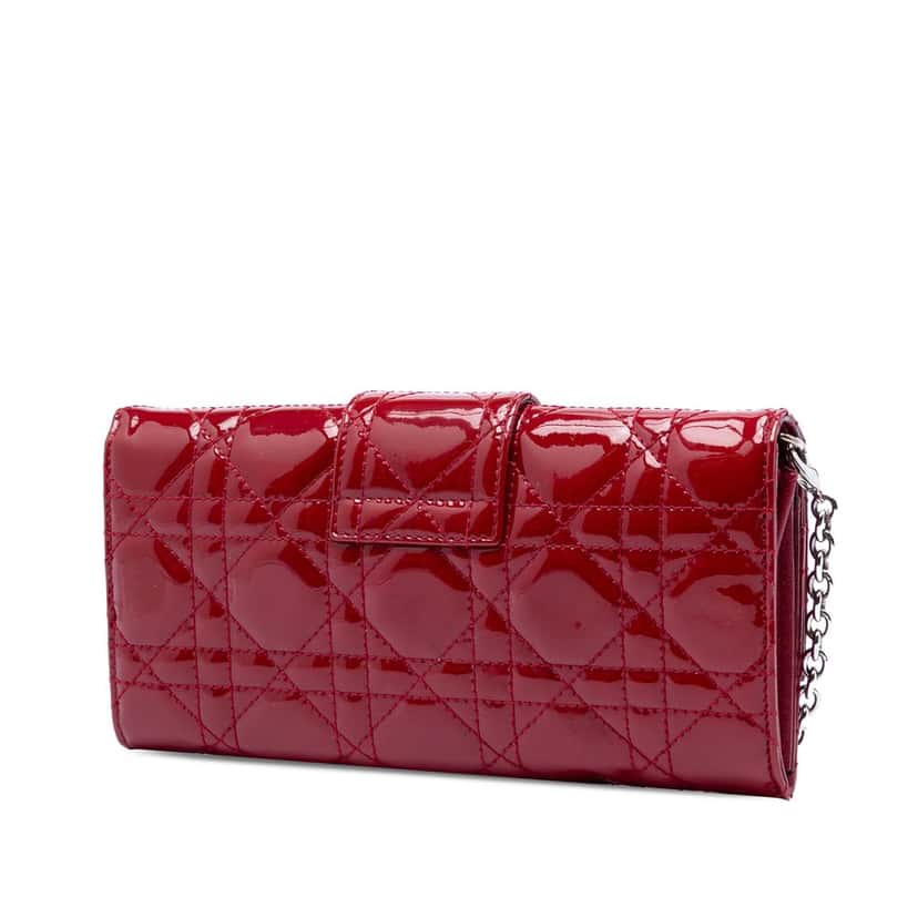 Dior Patent Cannage Miss Dior Wallet on Chain Red Leather Very good condition - Back View