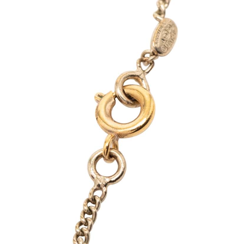 Chanel CC Gold Plated Enamel Pendant Necklace Gold Metal Very good condition - Box View