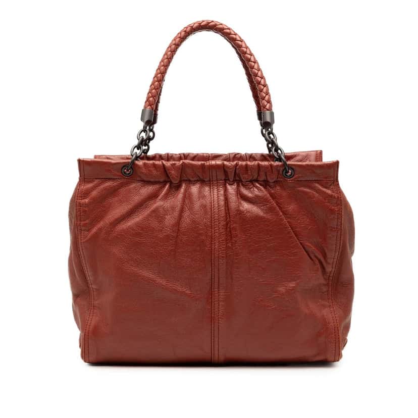 Bottega Veneta Leather Tote Red Leather Very good condition - Front View