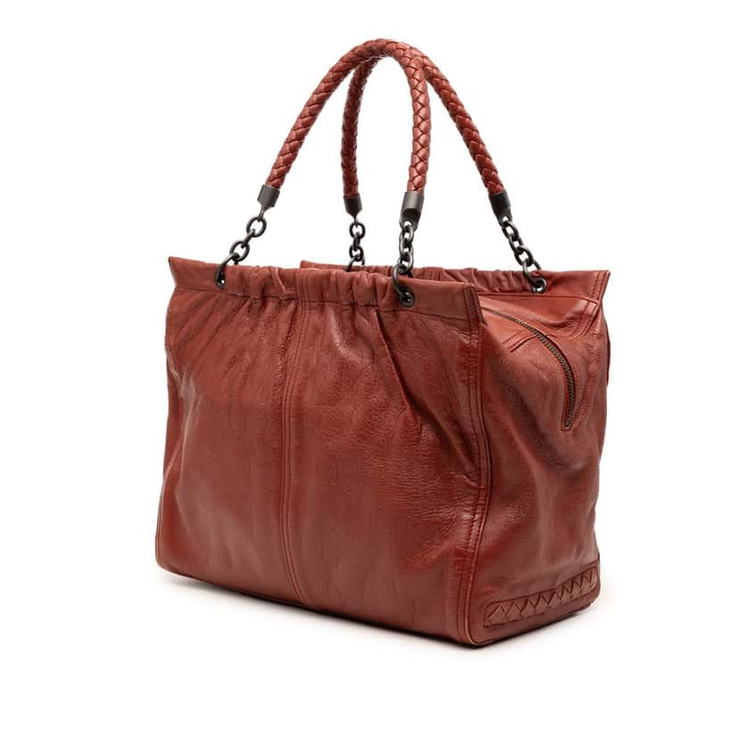 Bottega Veneta Leather Tote Red Leather Very good condition - Back View