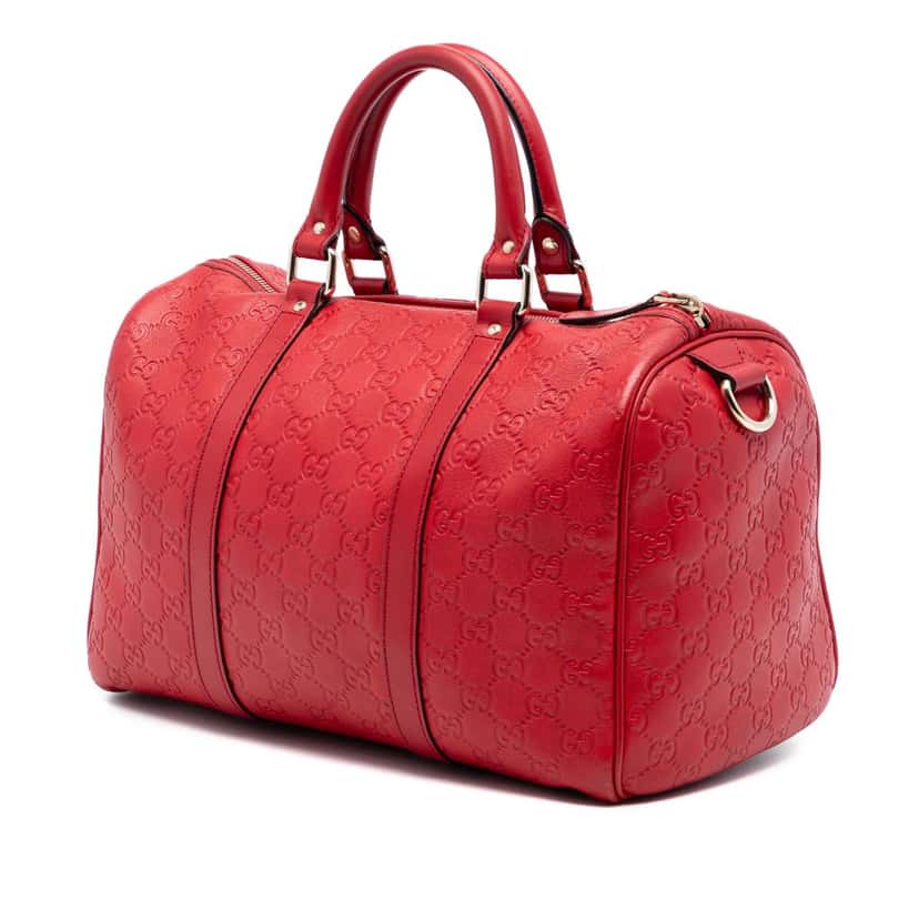 Gucci Medium Guccissima Joy Boston Bag Red Leather Very good condition - Back View