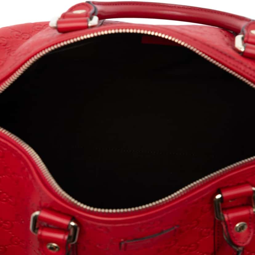 Gucci Medium Guccissima Joy Boston Bag Red Leather Very good condition - Model View