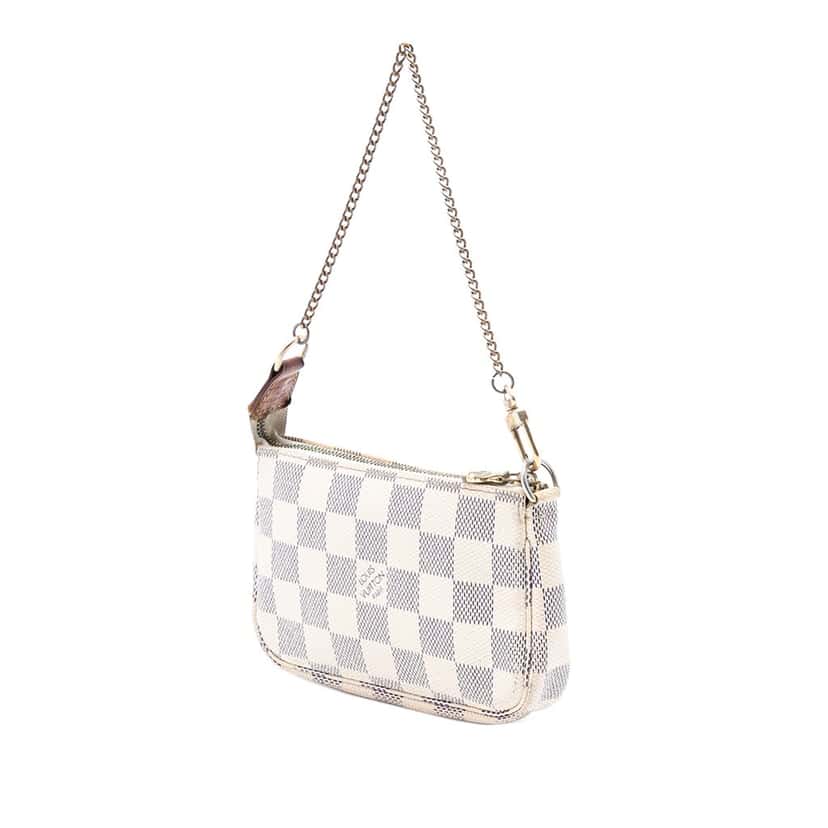 Louis Vuitton Damier Azur Mini Pochette Accessoires White Very good condition - Back View