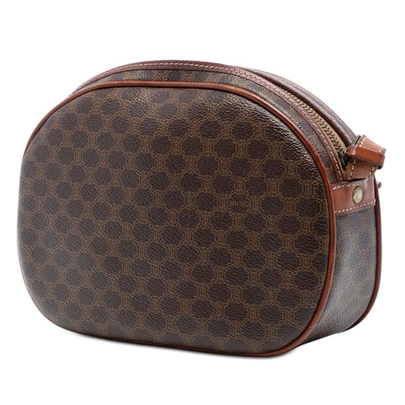 Celine Macadam Coated Canvas Crossbody Brown Very good condition - Back View