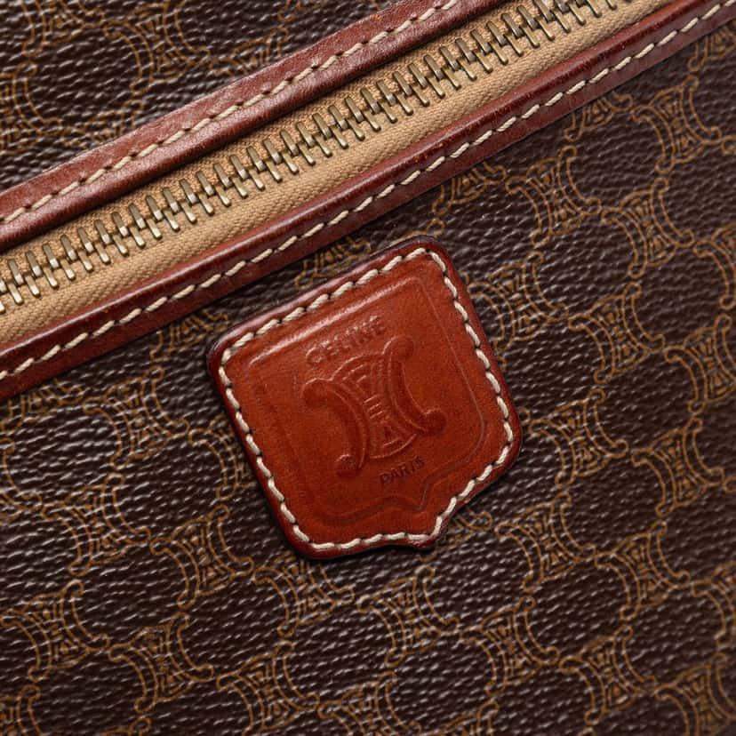 Celine Macadam Coated Canvas Crossbody Brown Very good condition - Box View