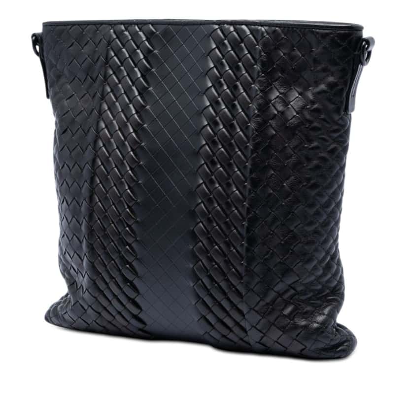 Bottega Veneta Leather Intreccio Imperatore Crossbody Black Leather Very good condition - Back View