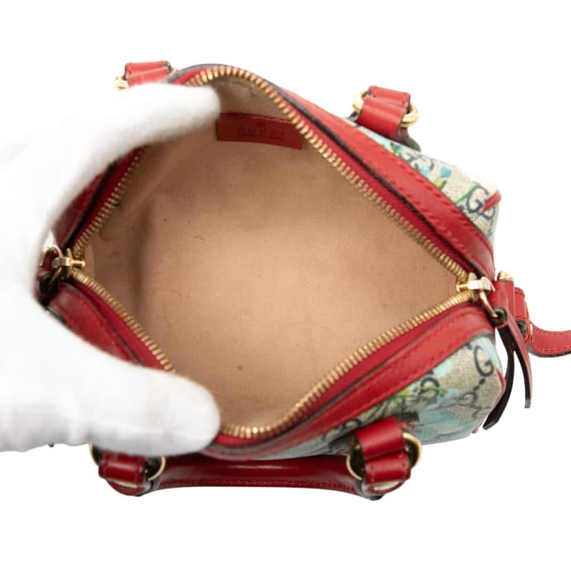 Gucci Mini GG Supreme Blooms Boston Bag Beige Very good condition - Model View