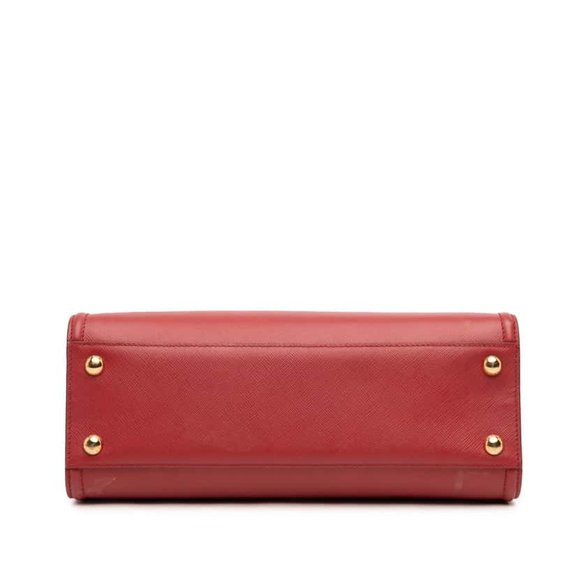 Prada Soft Calf Trimmed Saffiano Lux Satchel Red Leather Very good condition - Inside View
