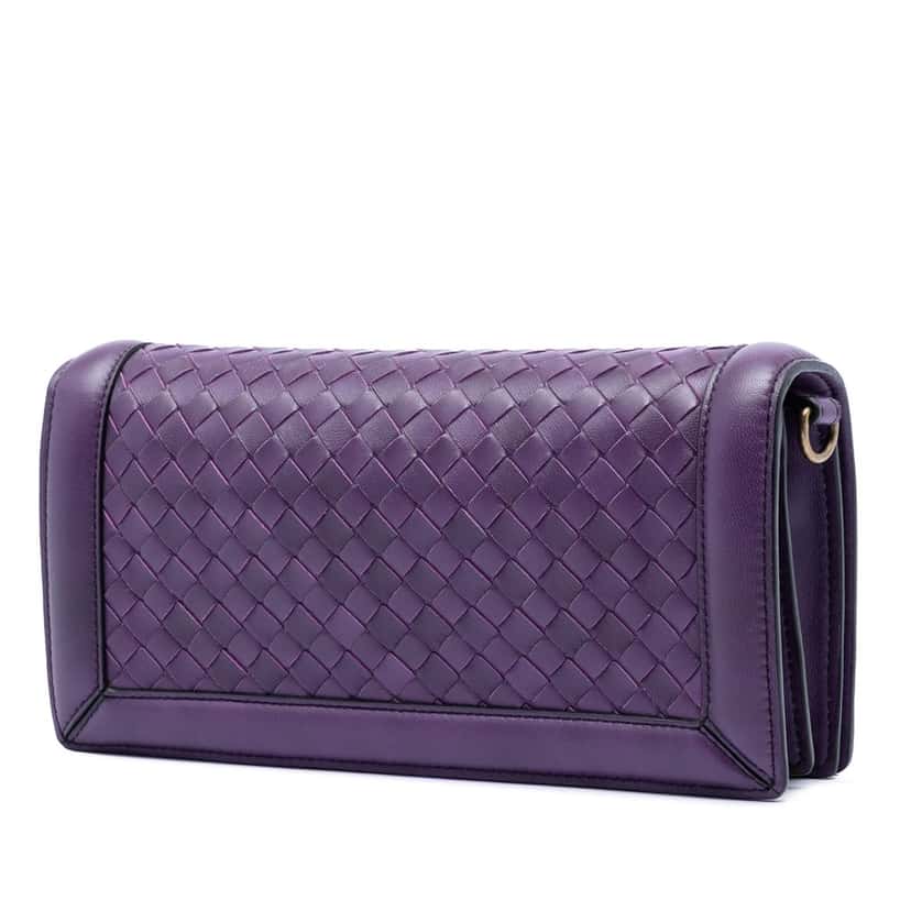 Bottega Veneta Nappa Intrecciato Olimpia Knot Crossbody Purple Leather Very good condition - Back View