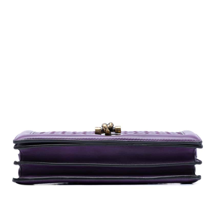 Bottega Veneta Nappa Intrecciato Olimpia Knot Crossbody Purple Leather Very good condition - Inside View