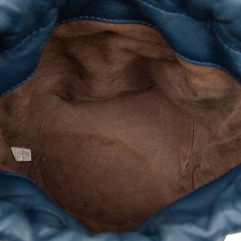 Bottega Veneta Nappa Intrecciato Bucket Blue Leather Very good condition - Model View