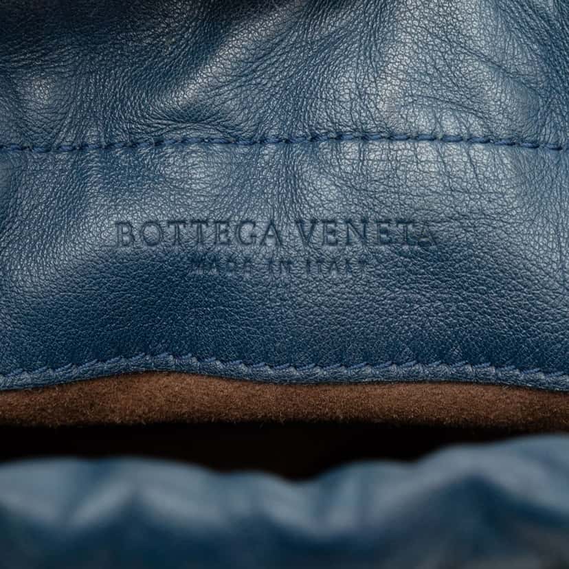 Bottega Veneta Nappa Intrecciato Bucket Blue Leather Very good condition - Box View