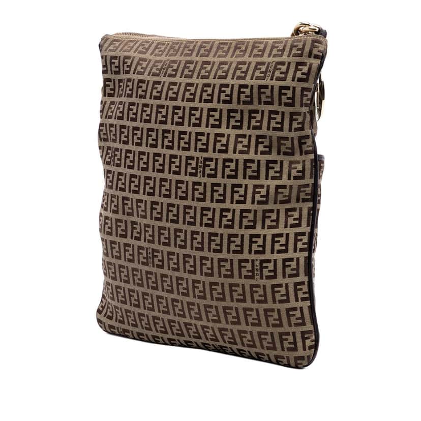 Fendi Zucchino Canvas Crossbody Beige Very good condition - Back View