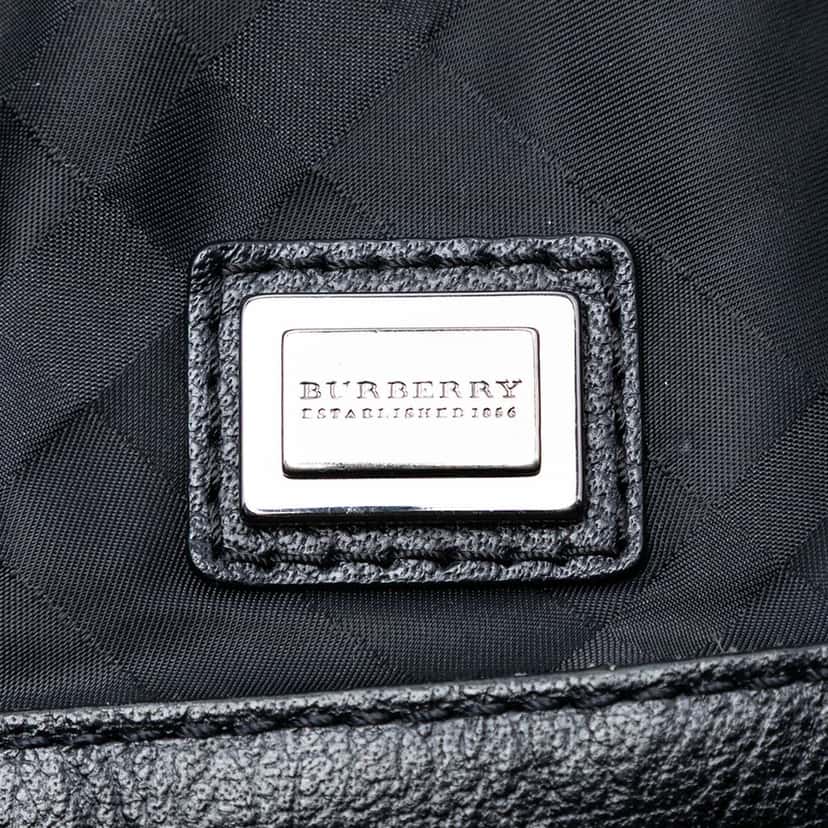 Burberry Tonal Check Nylon Shoulder Bag Black Very good condition - Box View