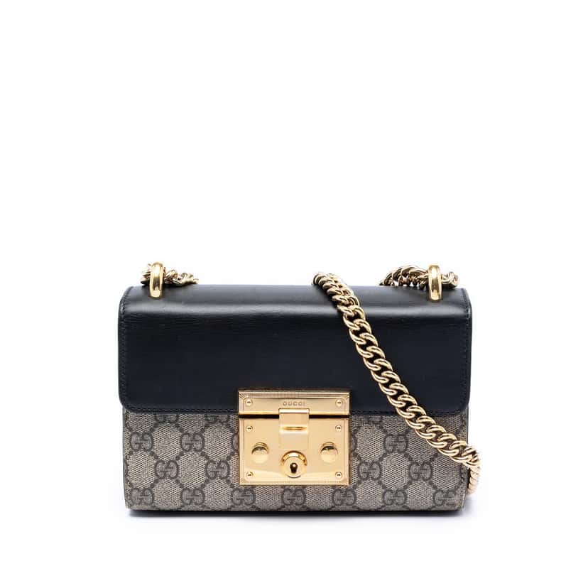 Gucci Small GG Supreme Padlock Crossbody Beige Very good condition - Front View