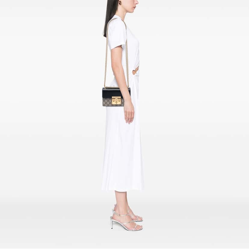Gucci Small GG Supreme Padlock Crossbody Beige Very good condition - Box View