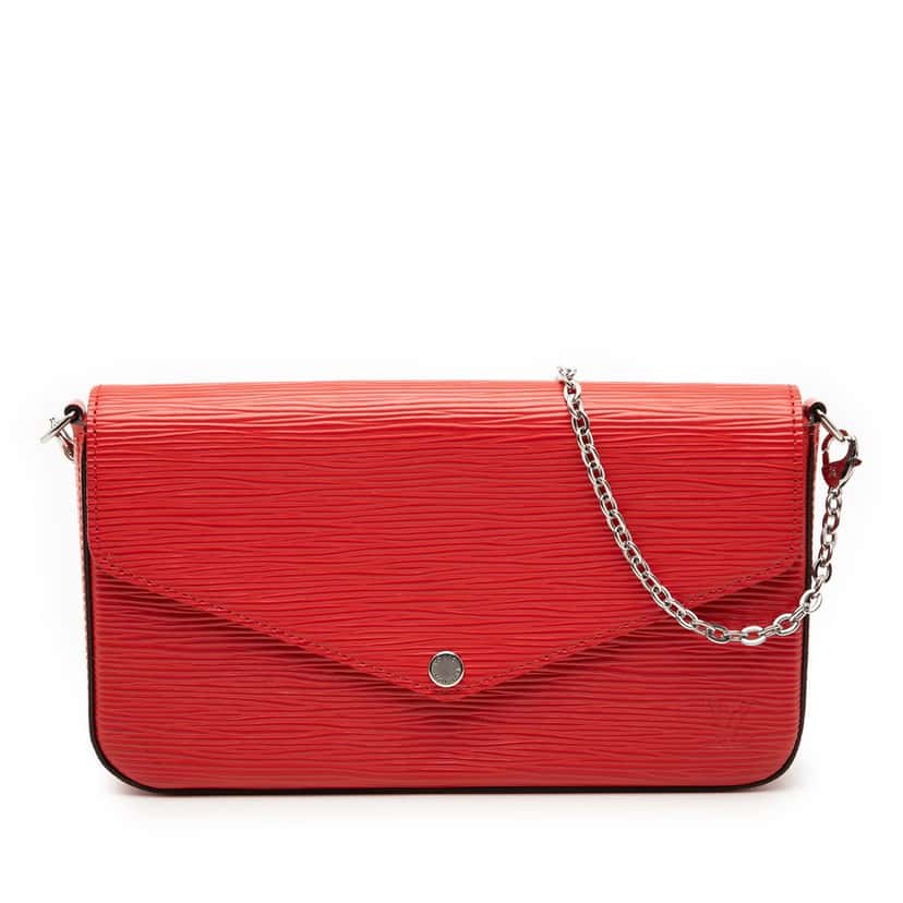Louis Vuitton Epi Pochette Felicie Red Leather Very good condition - Front View