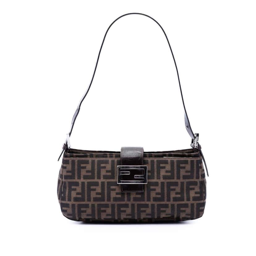 Fendi Zucca Canvas Shoulder Bag Brown Very good condition - Front View
