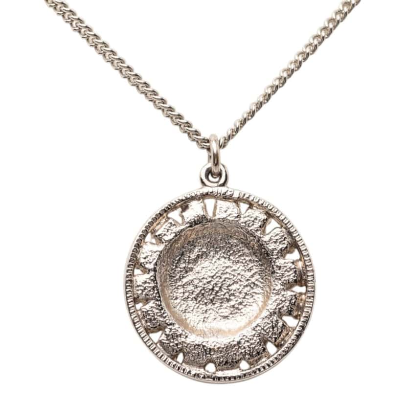 Chanel CC Silver Plated Crystal Enamel Pendant Necklace Silver Metal Very good condition - Inside View