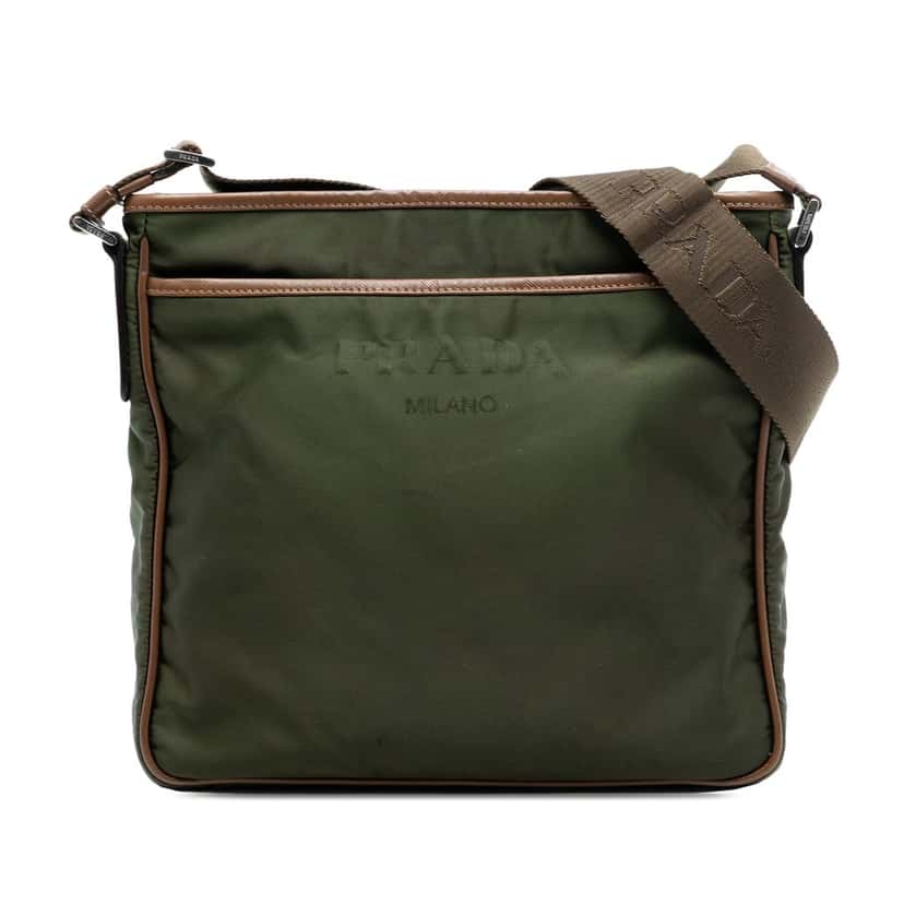 Prada Tessuto Zip Top Crossbody Green Very good condition - Front View