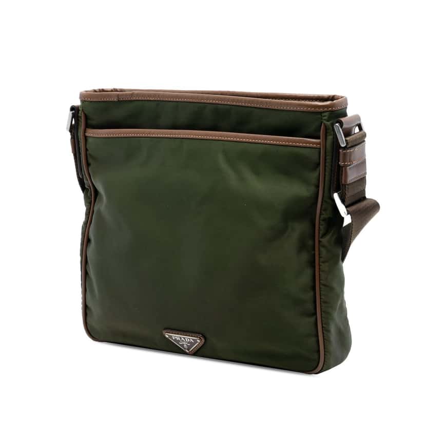 Prada Tessuto Zip Top Crossbody Green Very good condition - Back View