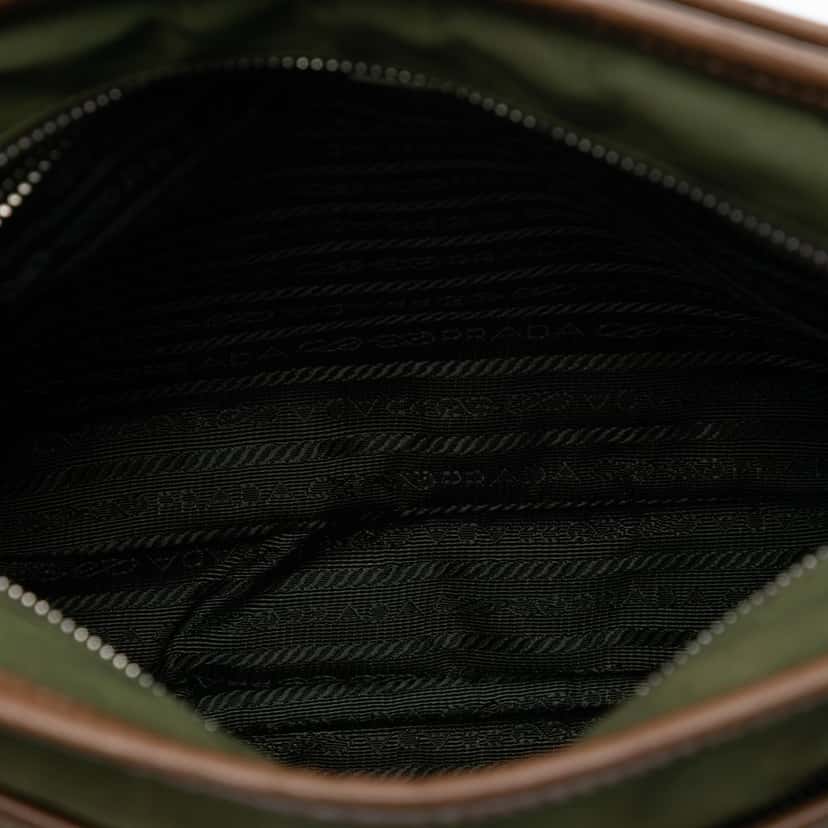 Prada Tessuto Zip Top Crossbody Green Very good condition - Model View