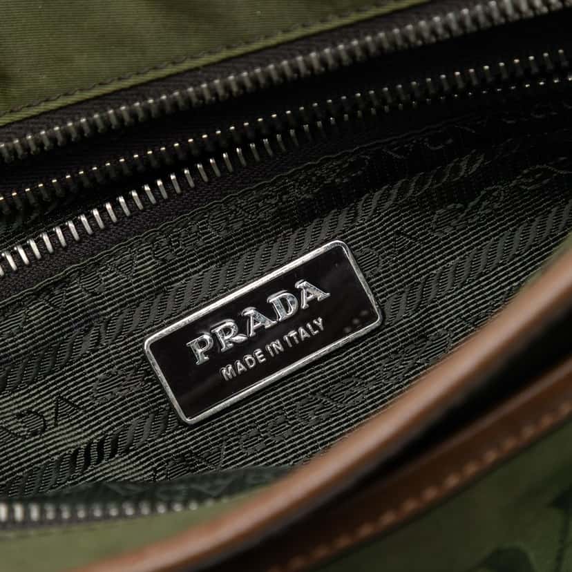 Prada Tessuto Zip Top Crossbody Green Very good condition - Box View