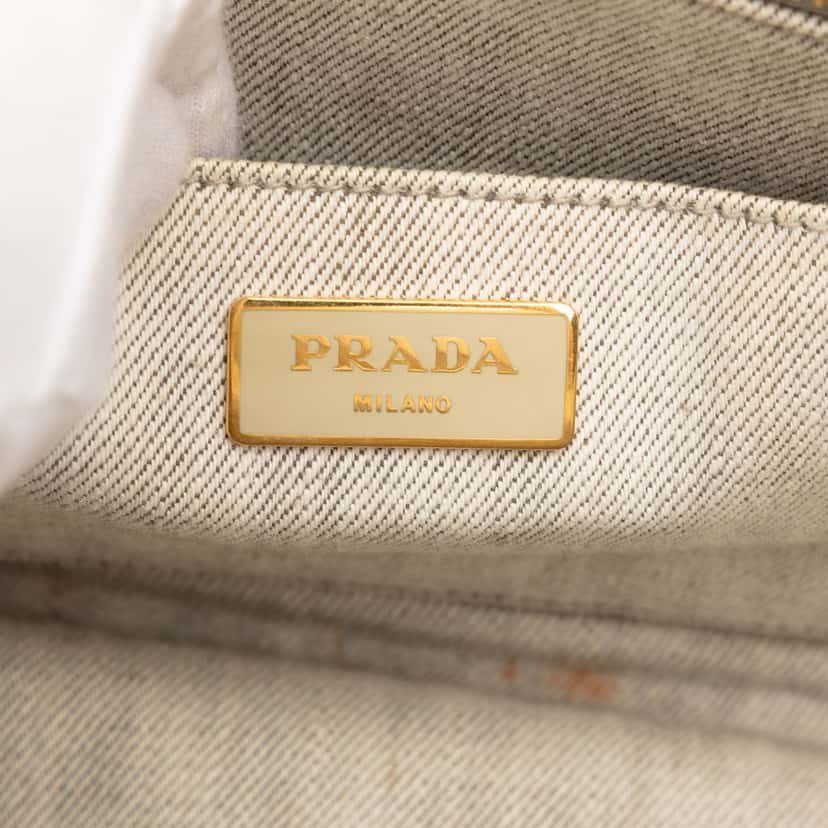 Prada Small Denim Canapa Logo Satchel Other Very good condition - Box View