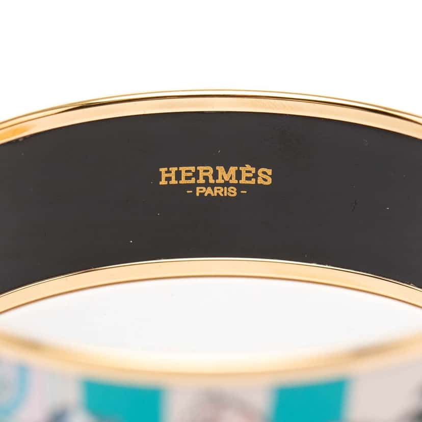 Hermès Wide Animapolis Enamel Bracelet 62 Blue Very good condition - Box View