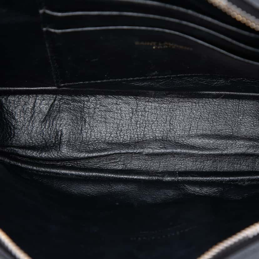 Saint Laurent Mini Grain de Poudre Monogram Lou Camera Bag Black Leather Very good condition - Model View