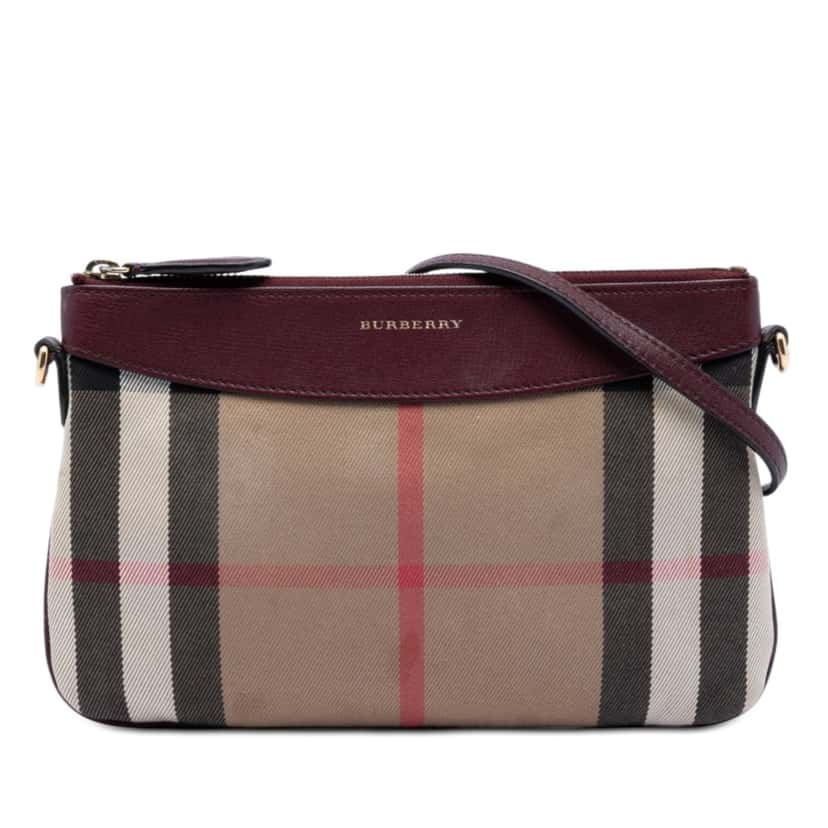 Burberry Mega Check Canvas Derby Peyton Crossbody Brown Very good condition - Front View