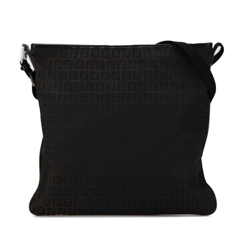 Fendi Zucchino Canvas Crossbody Black Good condition - Front View