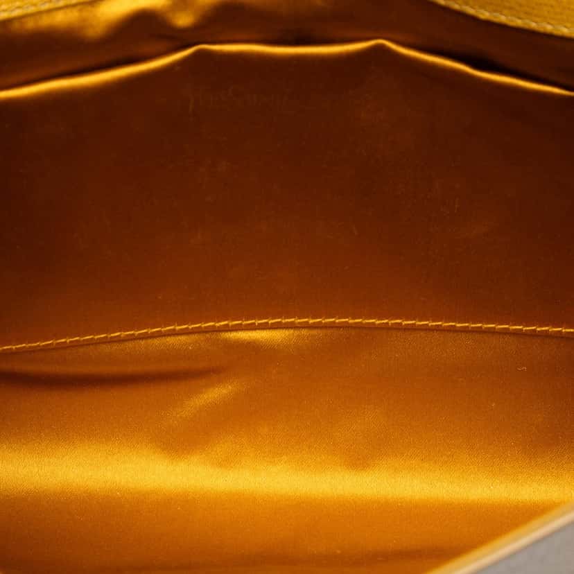 Saint Laurent Textured Leather Chyc Ligne Clutch Yellow Leather Very good condition - Model View