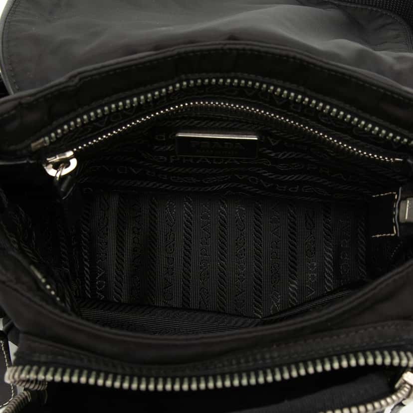 Prada Tessuto Buckle Messenger Bag Black Very good condition - Model View