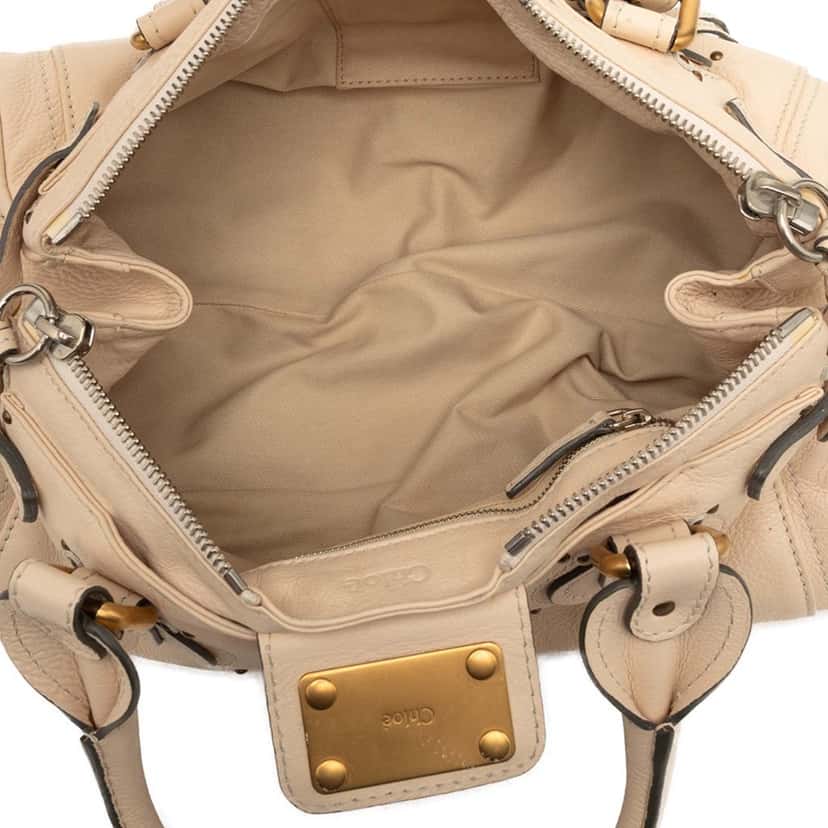 Chloé Medium Leather Paddington Handbag Beige Leather Very good condition - Model View