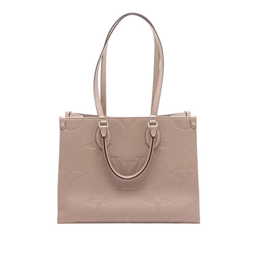 Louis Vuitton Monogram Empreinte OnTheGo MM Beige Leather Very good condition - Front View