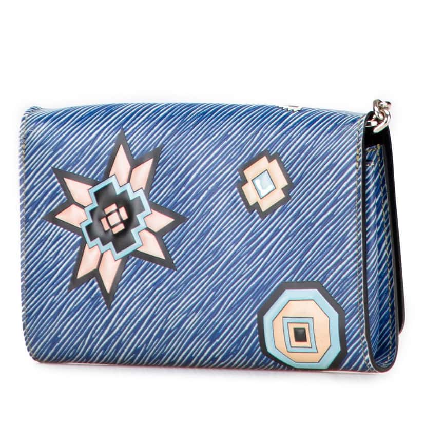 Louis Vuitton Epi Denim Twist Azteque Wallet on Chain Blue Leather Very good condition - Back View