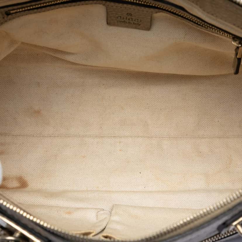 Gucci Metallic Pebbled Calfskin Bella Satchel Gold Leather Very good condition - Model View