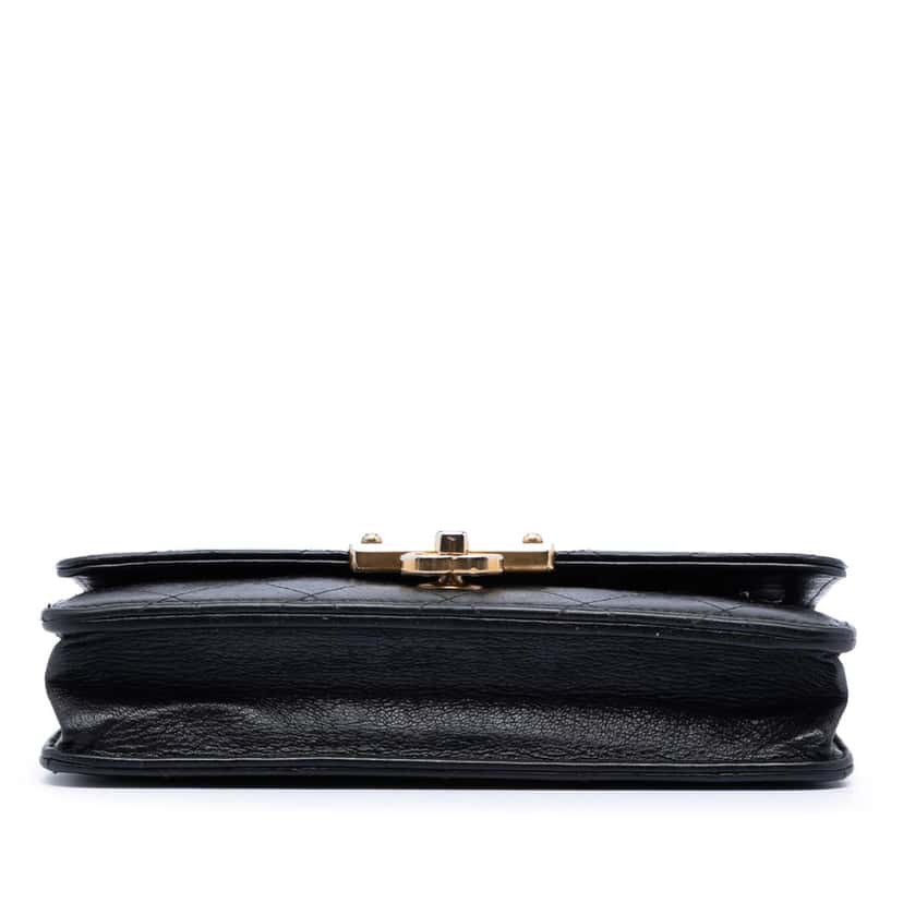 Chanel Stitched Goatskin Golden CC Wallet On Chain Black Leather Very good condition - Inside View