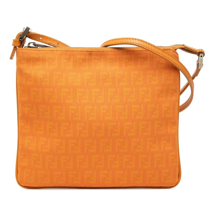 Fendi Zucchino Canvas Crossbody Orange Very good condition - Front View