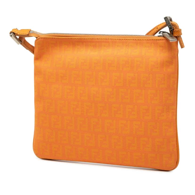 Fendi Zucchino Canvas Crossbody Orange Very good condition - Back View